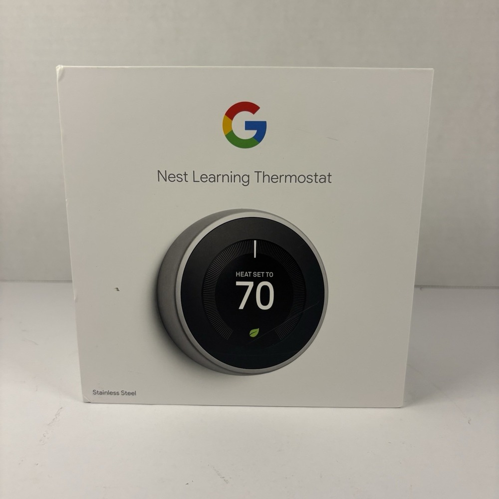 Google Nest Learning Thermostat 3rd Gen Used Good Condition (Stainless Steel)